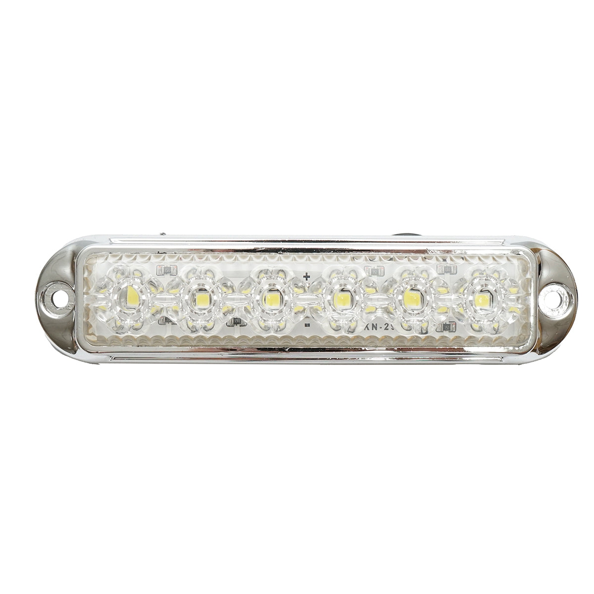 Side marker lamp LED 12-24V, white 155x37mm, chrome frame Breckner Germany